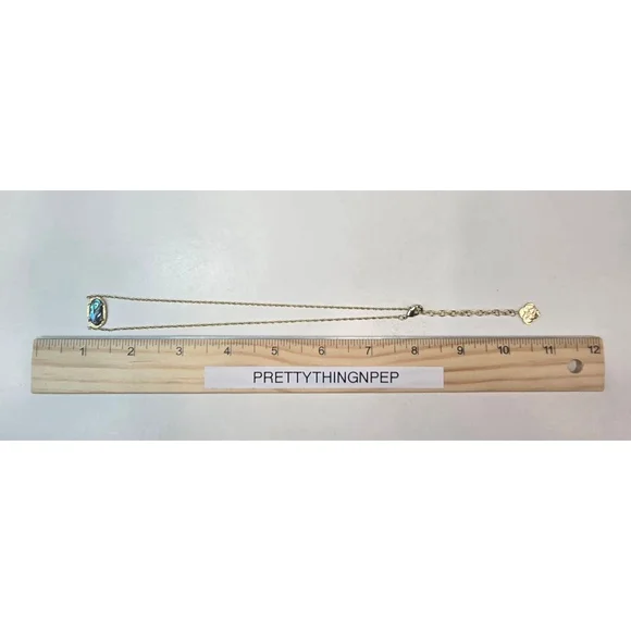 Kendra Scott Necklace Goldtone Multicolor Abalone Shell Pendant Classic Luxury - Picture 6 of 8